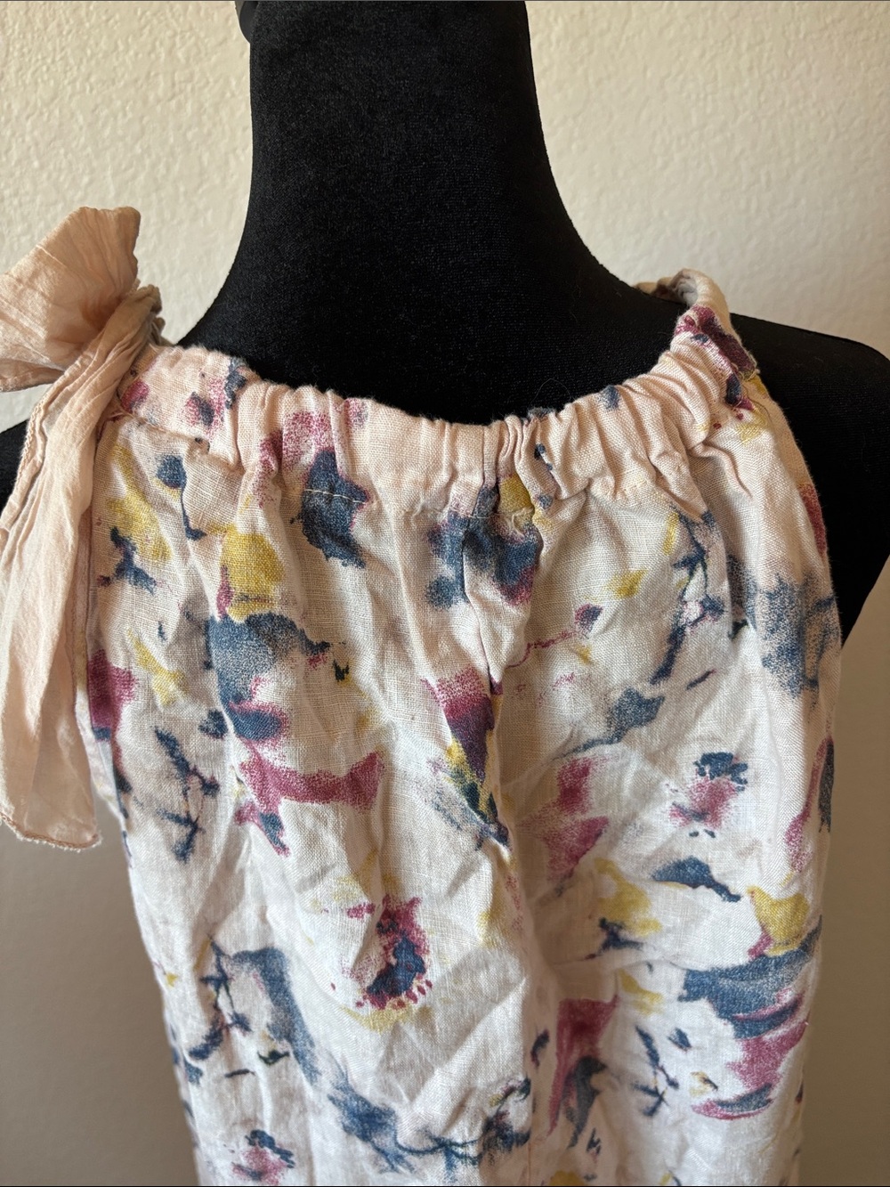 Made In Italy Bellambra 100% Linen Neck Toe Shift Floral Dress - Picture 7 of 10